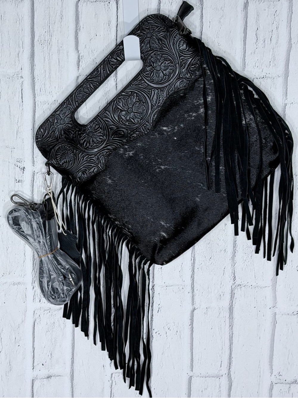 🖤 Genuine Cowhide Tooled Leather Fringe Western Handbag Crossbody
